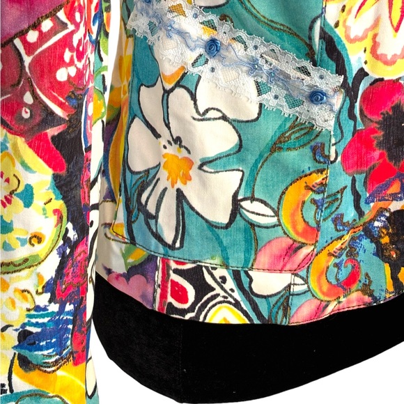 🎁 Alberto Makali Bold Color Tropical Jacket Size 2 - Picture 2 of 7